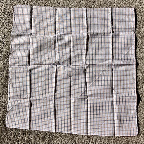 Pocket Square - Blue, Orange and White - Picture 3 of 5